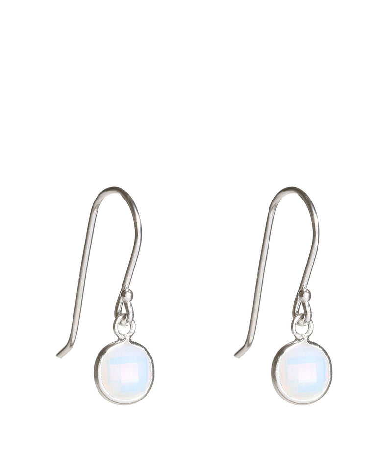 'Huy' Silver Round Earrings With Opal image 1