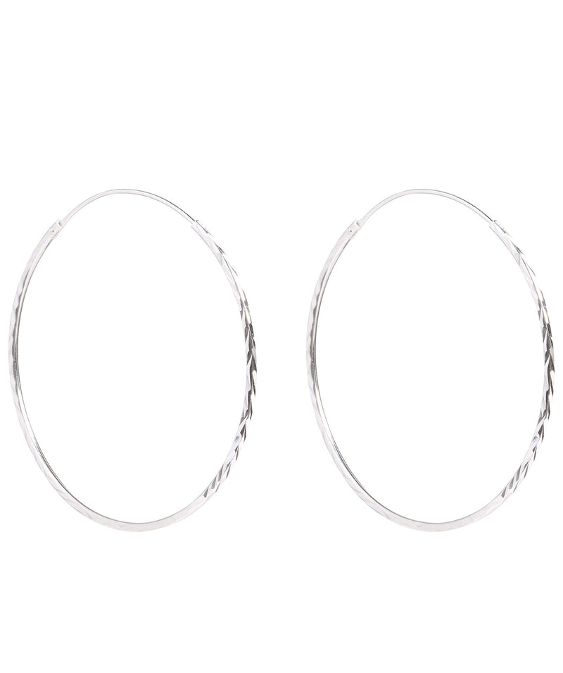 'Maia' Silver Twisted Hoop Earring image 1