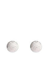 'Manjula' Silver Ball Ear Studs with Diamond Dust image 1