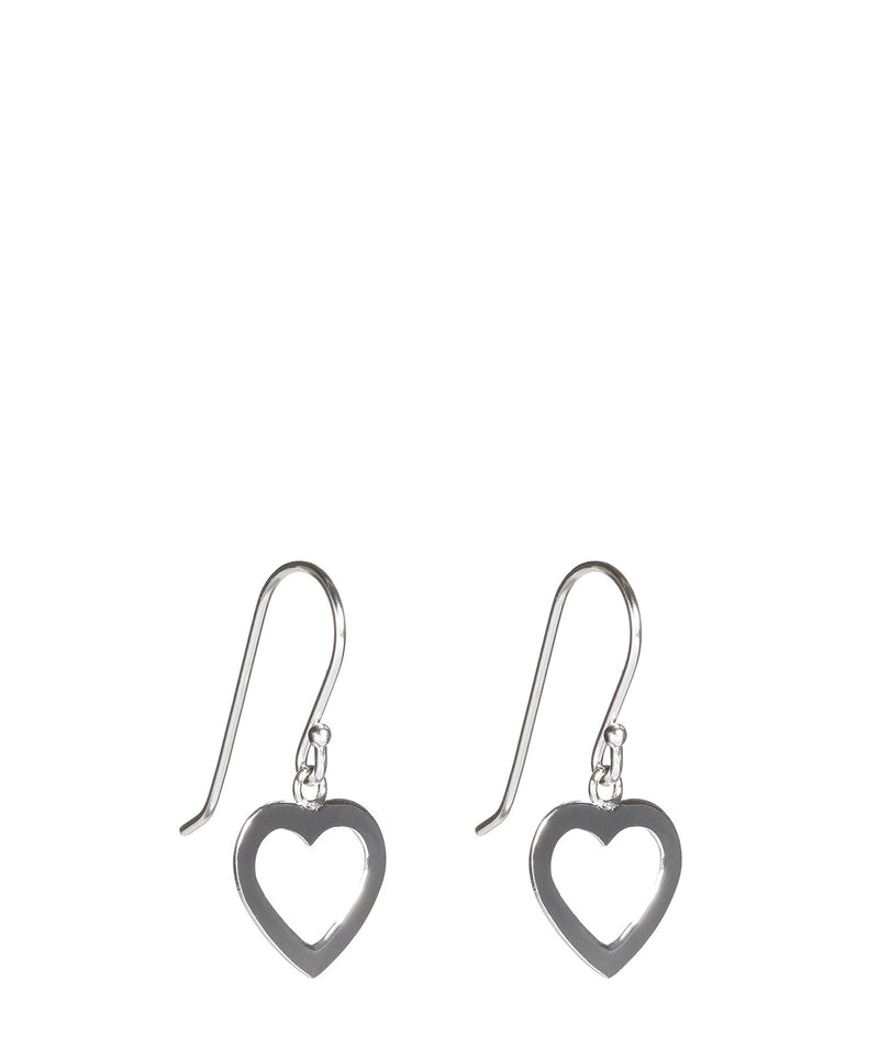 'Itet' Plain Silver Heart Earrings image 1