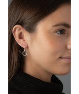 'Kiku' Silver Circle Earrings image 2