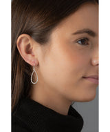 'Natsu' Sterling Silver Pear Earrings image 2