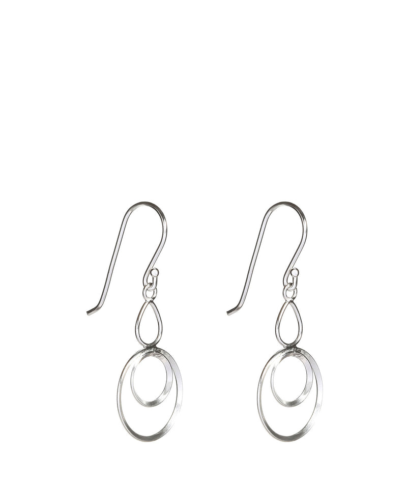 'Elu' Sterling Silver Circle Drop Earrings image 1