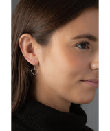 'Ume' Silver Heart Earrings image 2