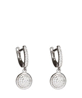 'Hana' Silver Earrings & Hanging Round Cubic Zirconia image 1