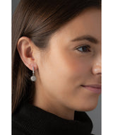 'Hana' Silver Earrings & Hanging Round Cubic Zirconia image 2