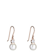 'Hachirou' Silver Dangle Earrings with Cubic Zirconia and Pearl image 1