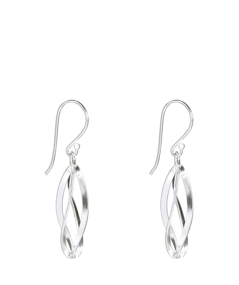 'Leotie' Sterling Silver Oval Twist Drop Earrings image 1