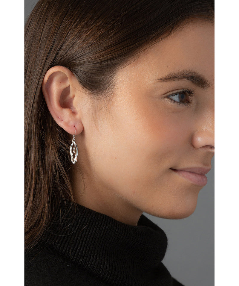 'Leotie' Sterling Silver Oval Twist Drop Earrings image 2