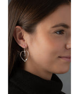 'Kaiya' Sterling Silver Hanging Heart Earrings
 image 2