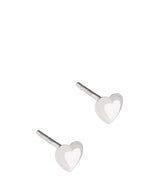 'Amala' Silver Heart Ear Studs image 1