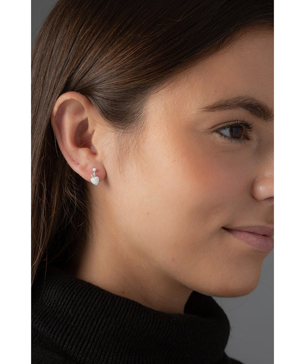 'Rosie' Sterling Silver & Opal Heart Earrings image 2