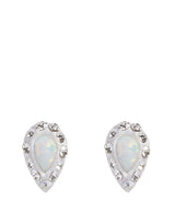 'Tazanna' Sterling Silver with Crystal and Opal Pear Earrings image 1