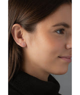 'Benjiro' Sterling Silver Heart Outline Earrings image 2
