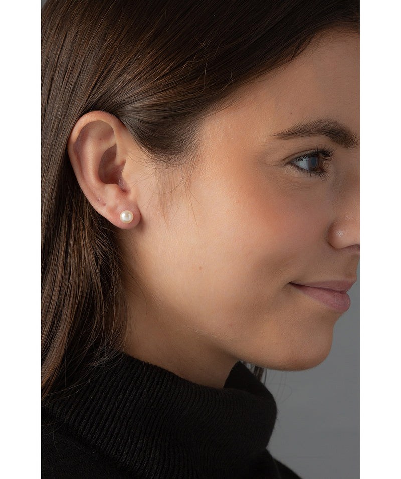 Enola' Sterling Silver & White Freshwater Pearl Earrings image 2