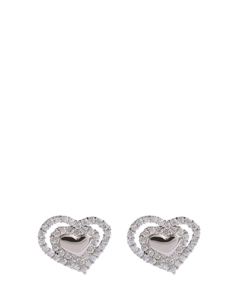 Gift Packaged 'Samorn' Sterling Silver & Cubic Zirconia Heart Earrings