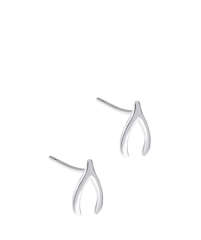'Alvva' Sterling Silver Wishbone Ear Studs image 1