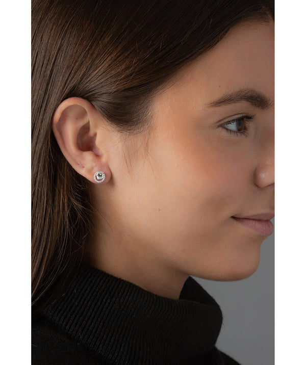 'Saengdao' Sterling Silver & Cubic Zirconia Heart Earrings image 2