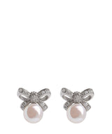 Gift Packaged 'Kateri' Sterling Silver & Pearl Bow Earrings