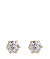 'Richa' Round Gold Plated Silver Ear Studs with Cubic Zirconia image 1