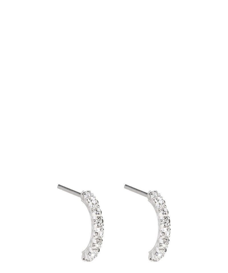Gift Packaged 'Phitsamai' Sterling Silver & Cubic Zirconia Curved Earrings