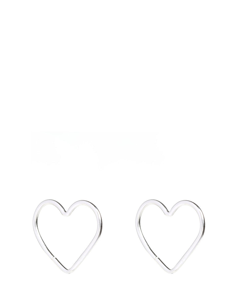 Gift Packaged 'Aimi' Silver Heart Ear Hoops