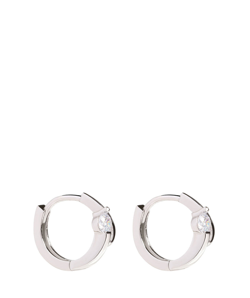 'Etenia' Sterling Silver & Cubic Zirconia Hoop Earrings image 1