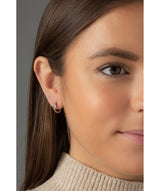 'Etenia' Sterling Silver & Cubic Zirconia Hoop Earrings image 2