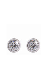 'Pakuna' Sterling Silver & Cubic Zirconia Round Earrings image 1