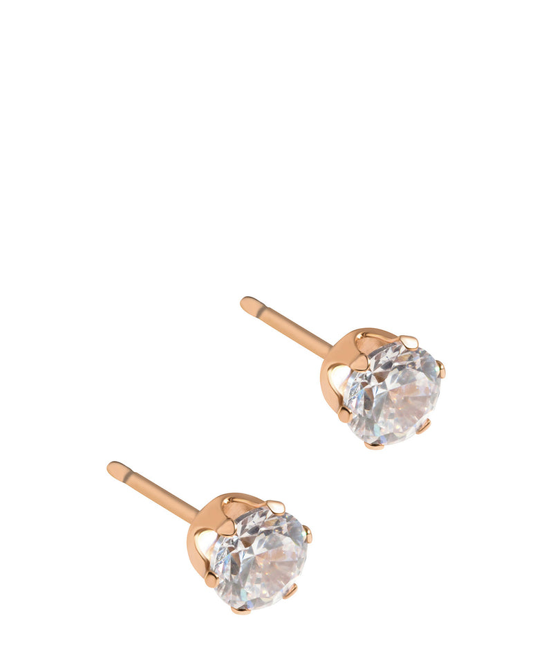 Gift Packaged 'Eclipse' Rose Gold Plated Sterling Silver Stud with Cubic Zirconia Earrings