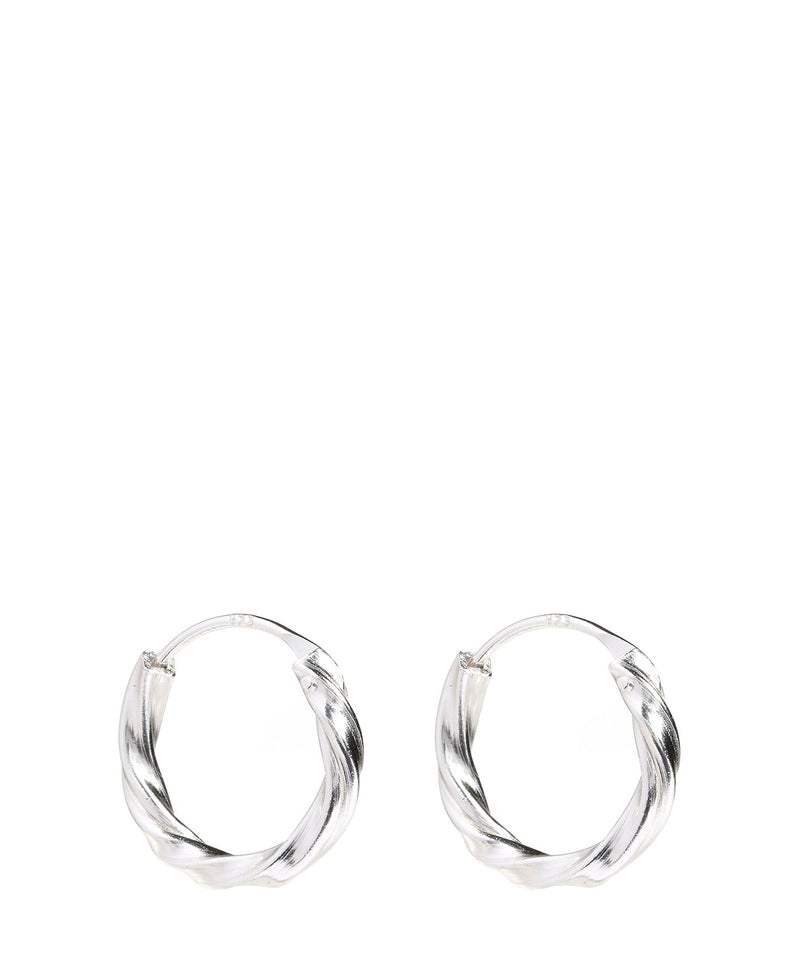 Gift Packaged 'Divya' Silver Twisted Ear Hoops