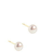 'Senart' 6-6.5mm Round River Pearl & 9ct Yellow Gold Earrings image 1