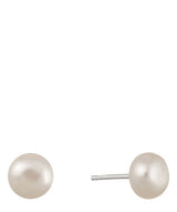 'Danae' White River Pearl Stud Earrings image 1