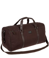'Dempsey' 16oz Heavy-Duty Brown Canvas & Leather Holdall image 3