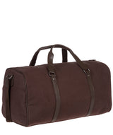 'Dempsey' 16oz Heavy-Duty Brown Canvas & Leather Holdall image 5