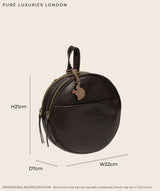 'Hoop' Black Small Leather Backpack
