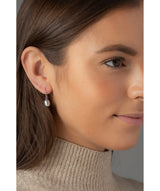 'Jean' Silver Pearl & Sterling Silver Drop Earrings  image 2