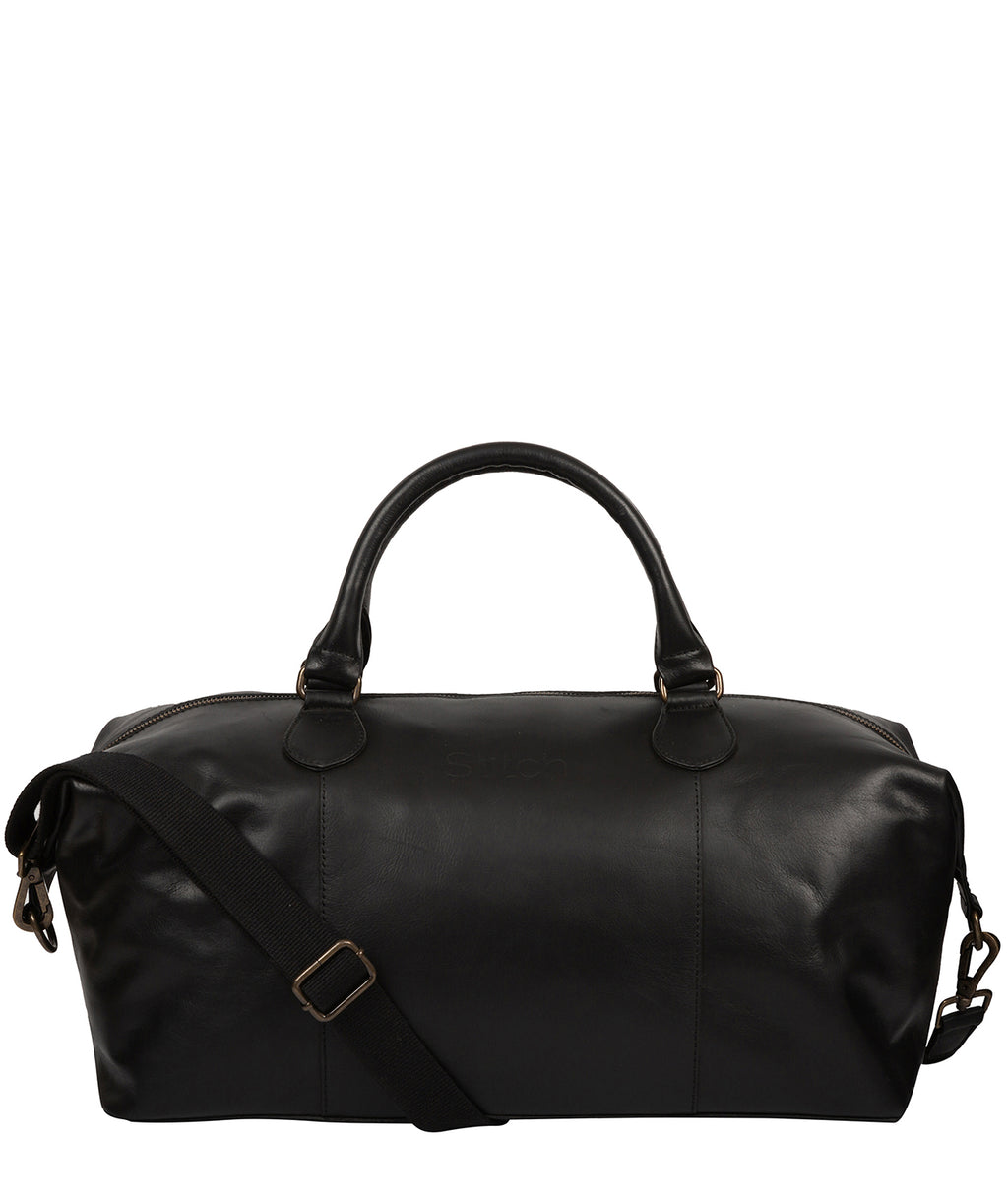 Black Leather Holdall 'Excursion' by Made By Stitch – Pure Luxuries London
