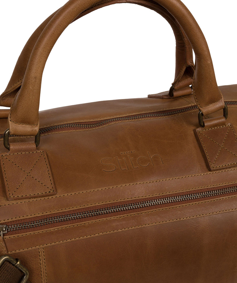 'Shuttle' Tobacco Leather Holdall image 4