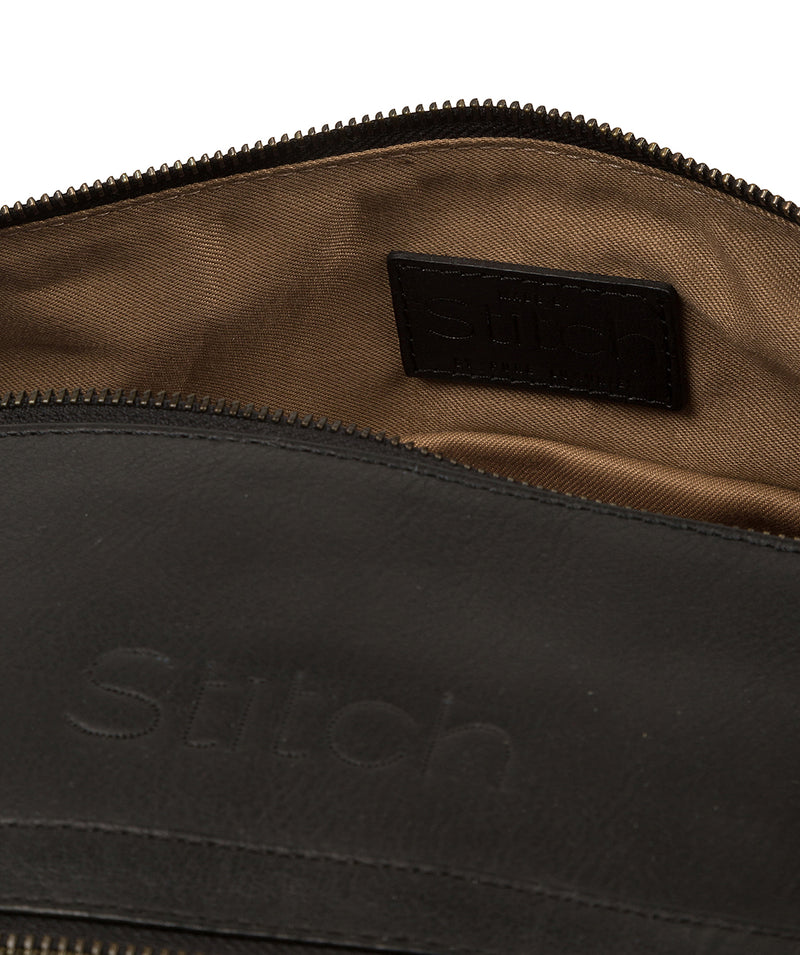 'Shuttle' Vintage Black Leather Holdall