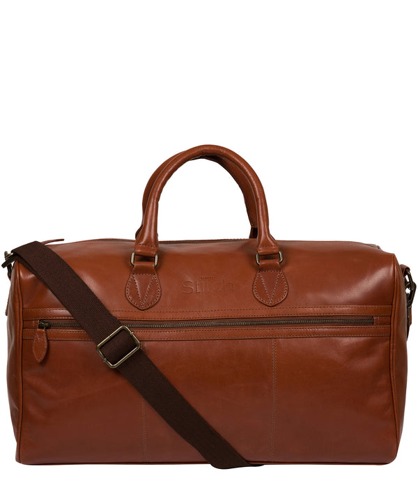 'Aviator' Conker Brown Leather Holdall image 1
