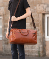 'Aviator' Conker Brown Leather Holdall