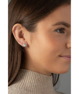 'Serena' 9-9.5mm Silver Pearl Earrings image 2