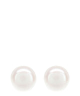 Gift Packaged 'Eleanor' 9-9.5mm Freshwater White Pearl Button Stud Earrings