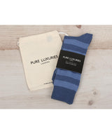 Blue Striped Cotton Socks