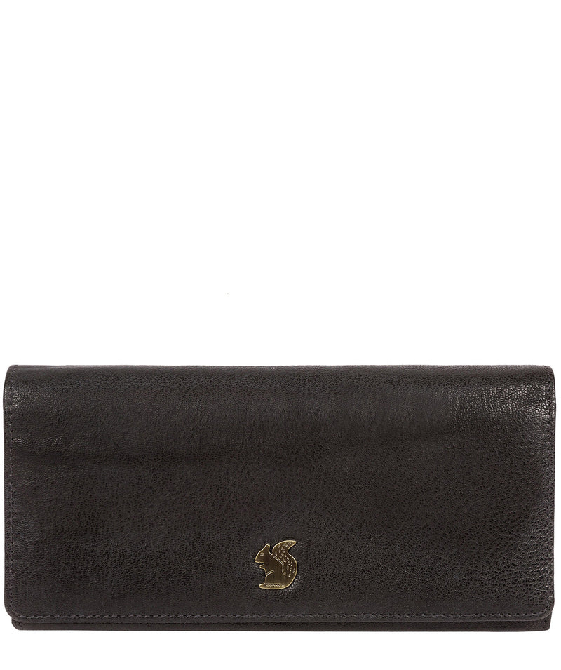 'Bloom' Black Leather Purse Pure Luxuries London