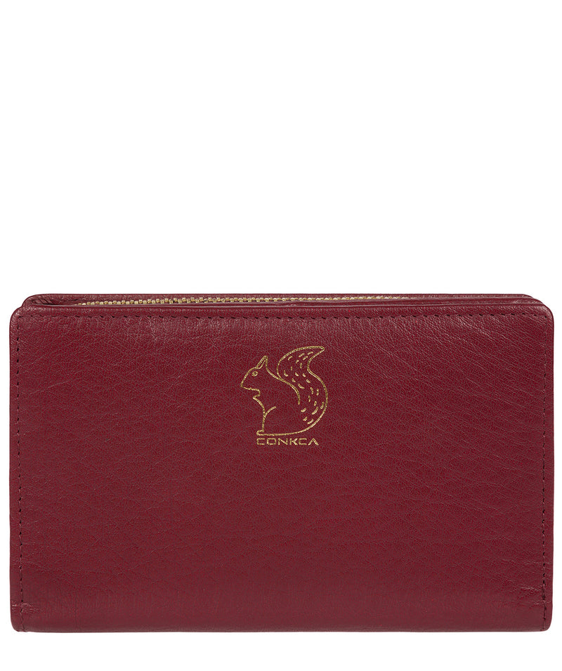 'Fran' Deep Red Bi-Fold Leather Purse Pure Luxuries London