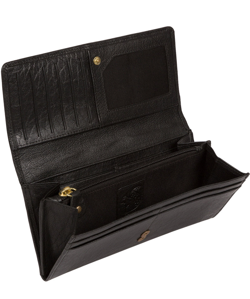'Arabella' Black Tri-Fold Leather Purse image 4