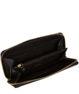 'Aisling' Black Zip Round Leather Purse Pure Luxuries London