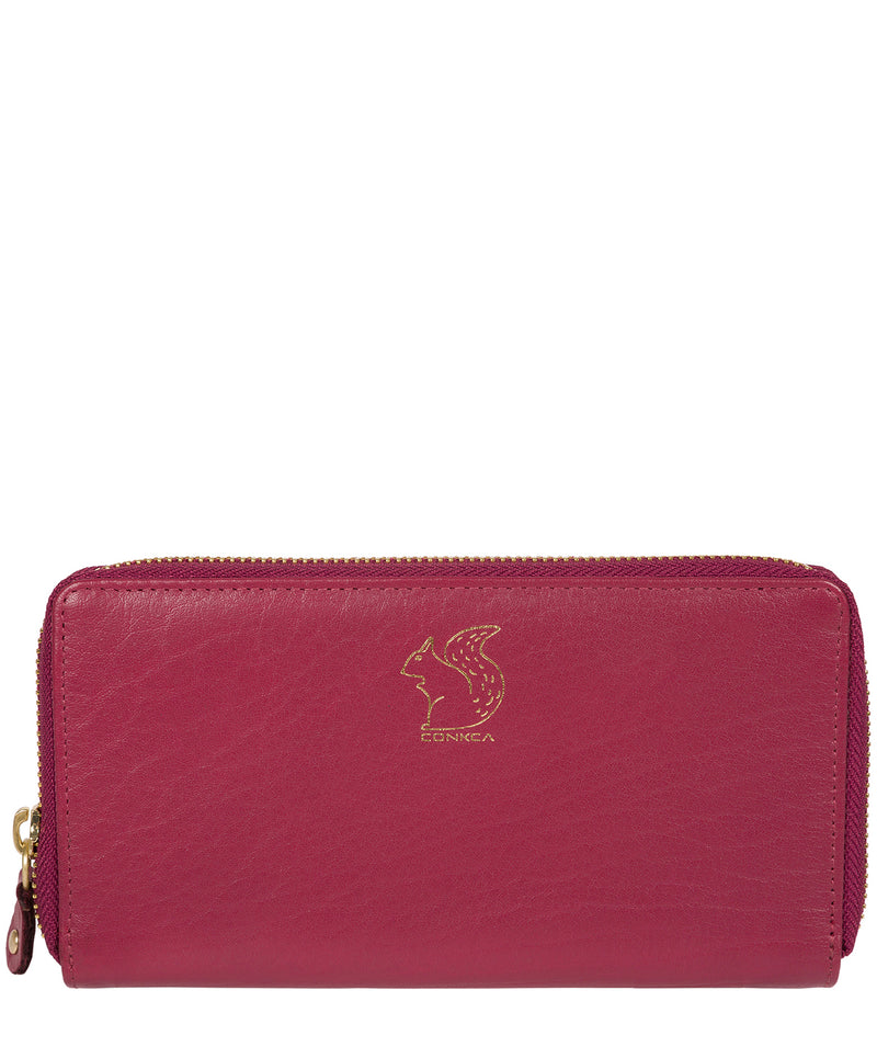 'Aisling' Orchid Zip Round Leather Purse image 1
